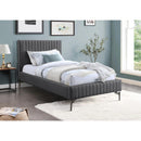 Meridian Gallo Dark Grey Vegan Leather Twin Bed IMAGE 2