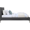 Meridian Gallo Dark Grey Vegan Leather Twin Bed IMAGE 4