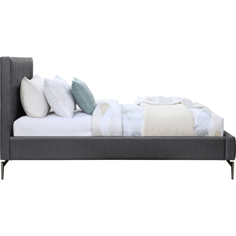 Meridian Gallo Dark Grey Vegan Leather Twin Bed IMAGE 4