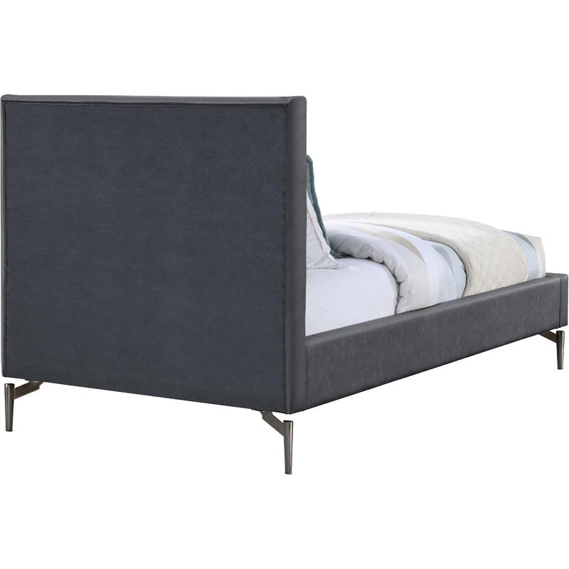 Meridian Gallo Dark Grey Vegan Leather Twin Bed IMAGE 5