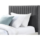 Meridian Gallo Dark Grey Vegan Leather Twin Bed IMAGE 6