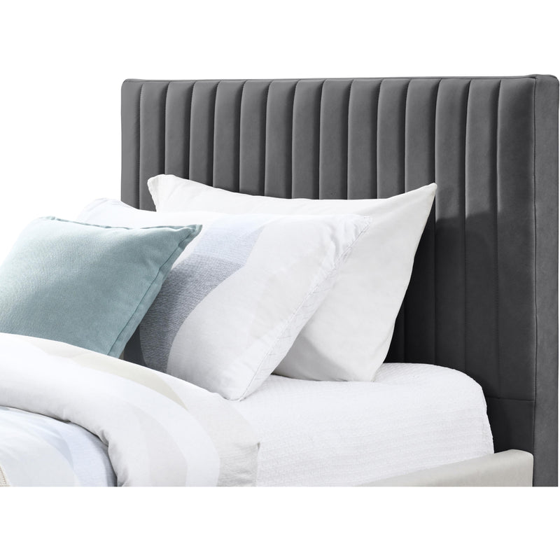 Meridian Gallo Dark Grey Vegan Leather Twin Bed IMAGE 6