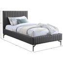 Meridian Gallo Dark Grey Vegan Leather Twin Bed IMAGE 9