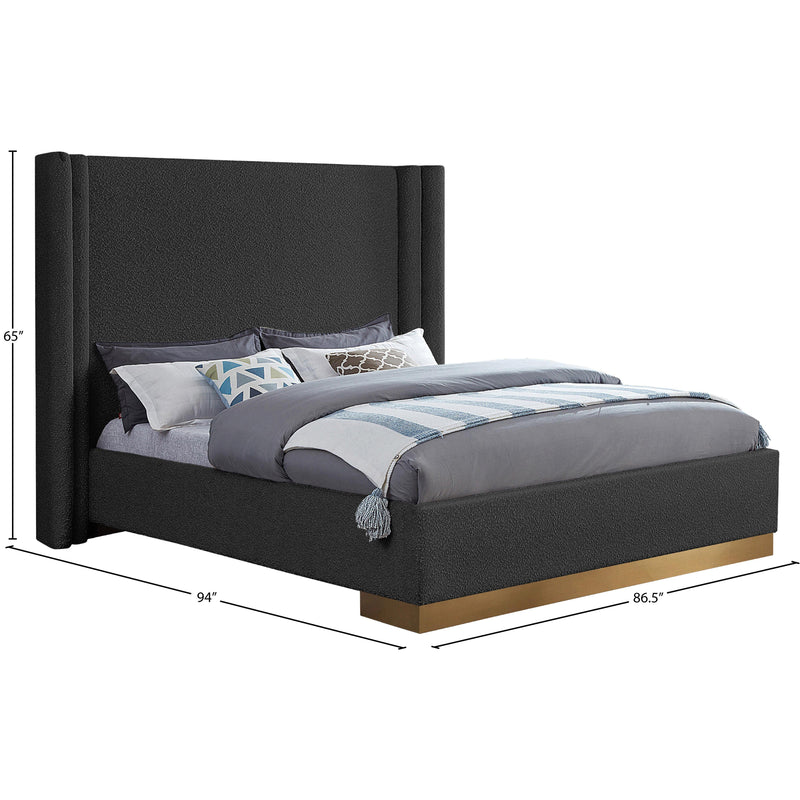 Meridian Halton Black Boucle Fabric King Bed (3 Boxes) IMAGE 7