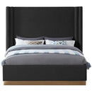 Meridian Halton Black Boucle Fabric Queen Bed (3 Boxes) IMAGE 3