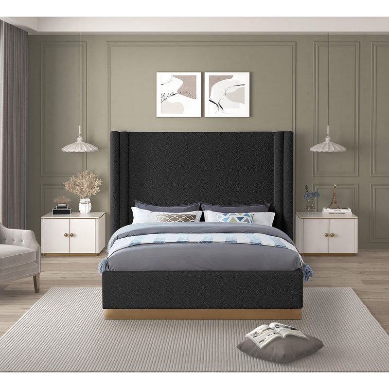 Meridian Halton Black Boucle Fabric Queen Bed (3 Boxes) IMAGE 4