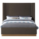 Meridian Halton Brown Boucle Fabric King Bed (3 Boxes) IMAGE 3