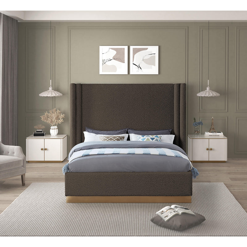 Meridian Halton Brown Boucle Fabric King Bed (3 Boxes) IMAGE 4