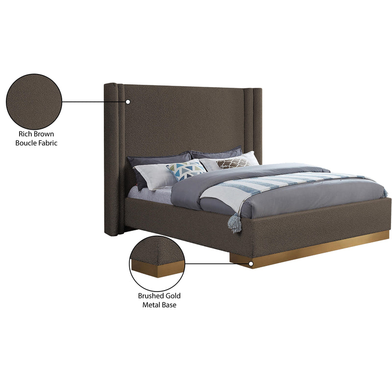 Meridian Halton Brown Boucle Fabric King Bed (3 Boxes) IMAGE 8