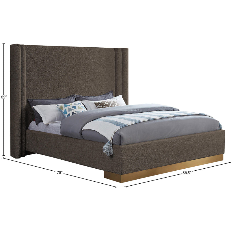 Meridian Halton Brown Boucle Fabric Queen Bed (3 Boxes) IMAGE 7