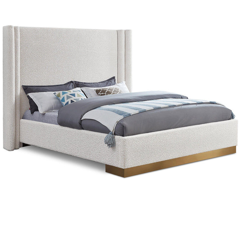 Meridian Halton Cream Boucle Fabric King Bed (3 Boxes) IMAGE 1
