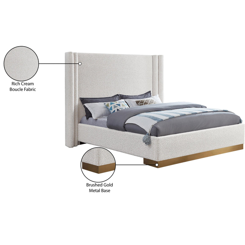 Meridian Halton Cream Boucle Fabric King Bed (3 Boxes) IMAGE 8