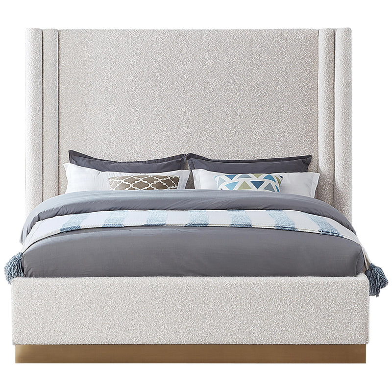 Meridian Halton Cream Boucle Fabric Queen Bed (3 Boxes) IMAGE 3