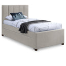 Meridian Harper Beige Linen Textured Fabric Twin Trundle Bed IMAGE 1