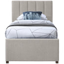 Meridian Harper Beige Linen Textured Fabric Twin Trundle Bed IMAGE 4
