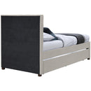 Meridian Harper Beige Linen Textured Fabric Twin Trundle Bed IMAGE 6