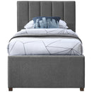 Meridian Harper Grey Linen Textured Fabric Twin Trundle Bed IMAGE 4
