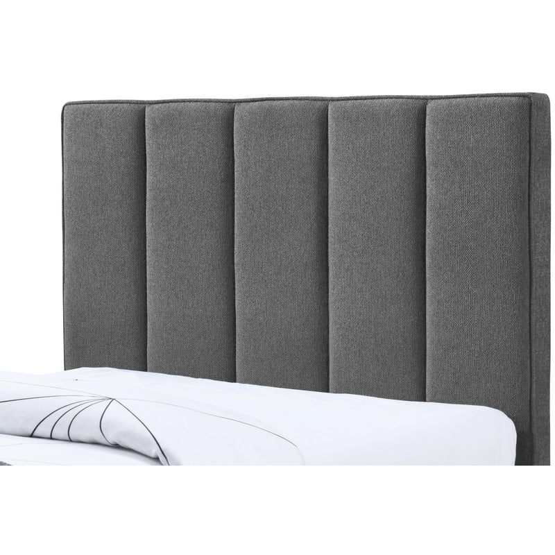 Meridian Harper Grey Linen Textured Fabric Twin Trundle Bed IMAGE 7