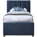 Meridian Harper Navy Linen Textured Fabric Twin Trundle Bed IMAGE 4