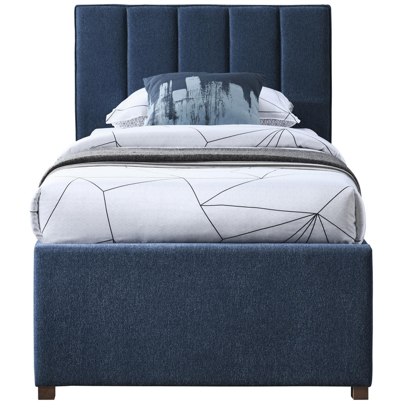 Meridian Harper Navy Linen Textured Fabric Twin Trundle Bed IMAGE 4