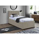 Meridian Hudson Beige Vegan Leather Twin Trundle Bed IMAGE 2