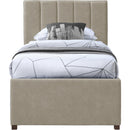 Meridian Hudson Beige Vegan Leather Twin Trundle Bed IMAGE 3