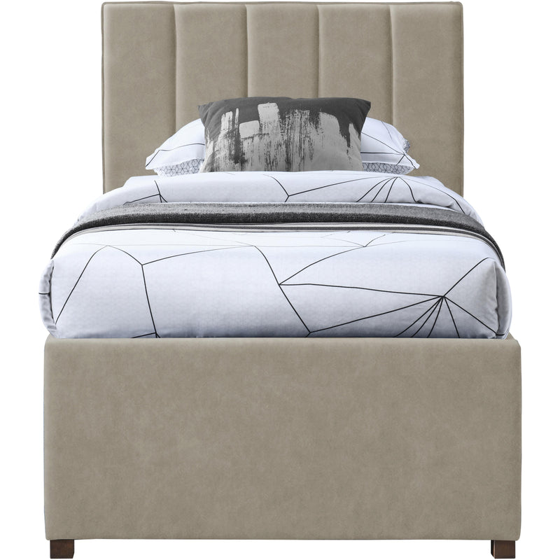 Meridian Hudson Beige Vegan Leather Twin Trundle Bed IMAGE 3