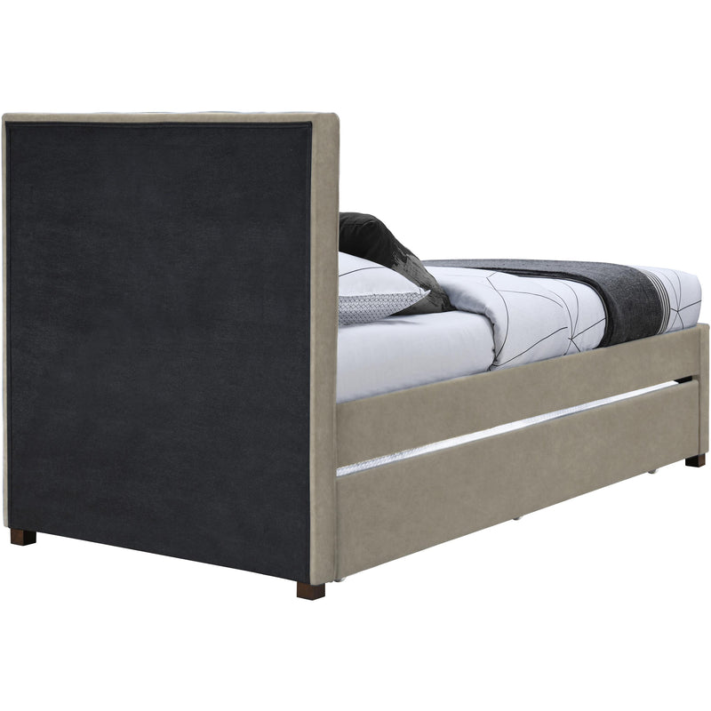 Meridian Hudson Beige Vegan Leather Twin Trundle Bed IMAGE 5