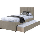 Meridian Hudson Beige Vegan Leather Twin Trundle Bed IMAGE 6