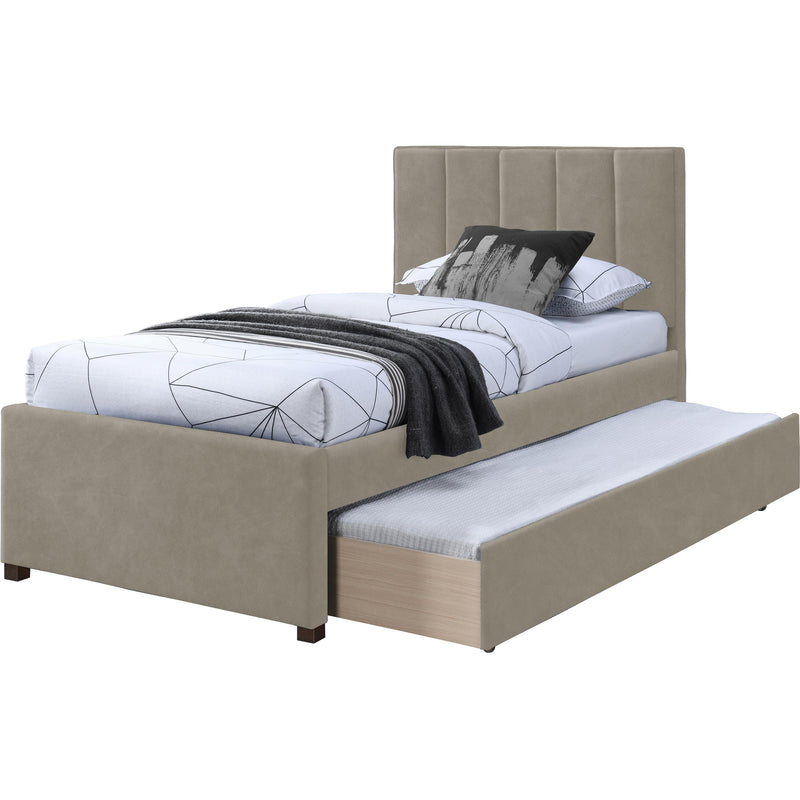 Meridian Hudson Beige Vegan Leather Twin Trundle Bed IMAGE 6
