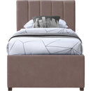 Meridian Hudson Brown Vegan Leather Twin Trundle Bed IMAGE 3