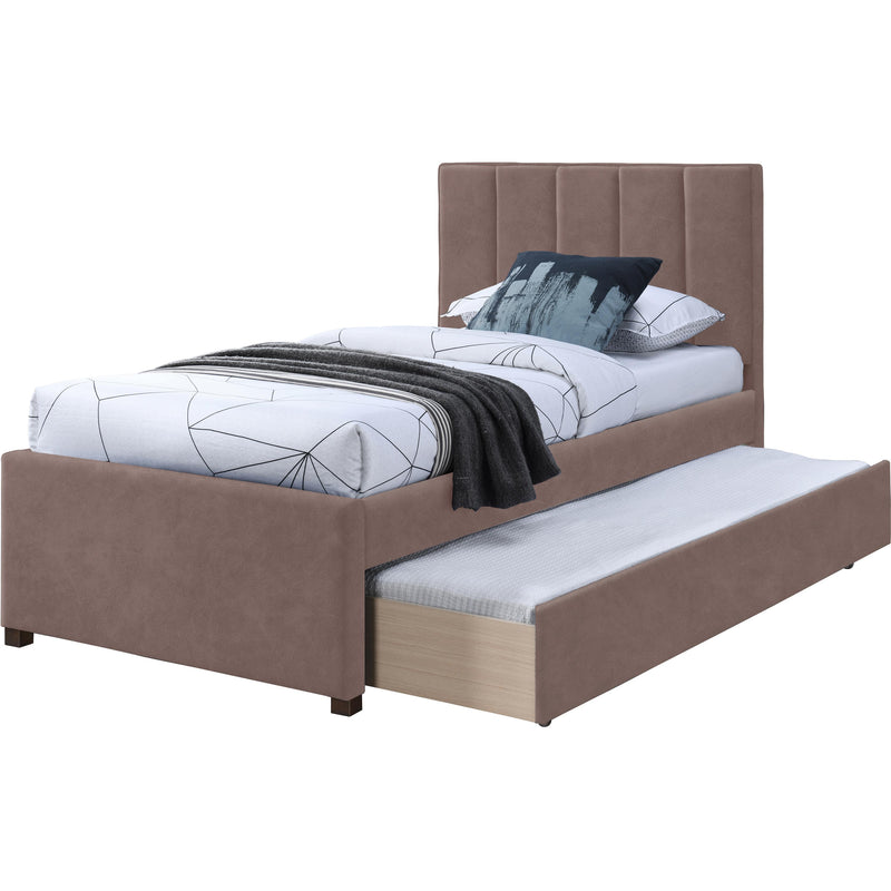 Meridian Hudson Brown Vegan Leather Twin Trundle Bed IMAGE 6