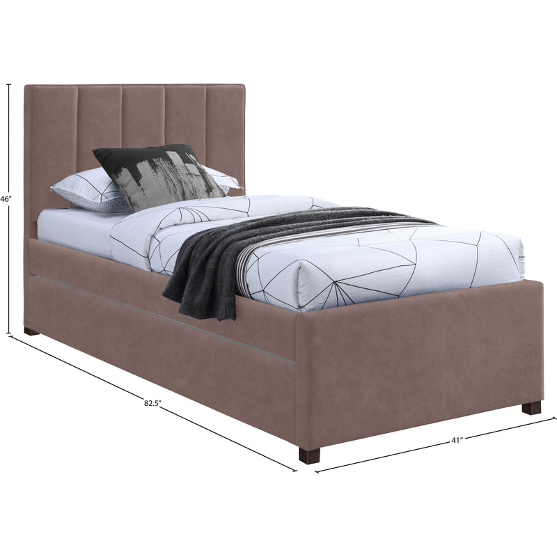 Meridian Hudson Brown Vegan Leather Twin Trundle Bed IMAGE 9
