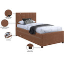 Meridian Hudson Cognac Vegan Leather Twin Trundle Bed IMAGE 10