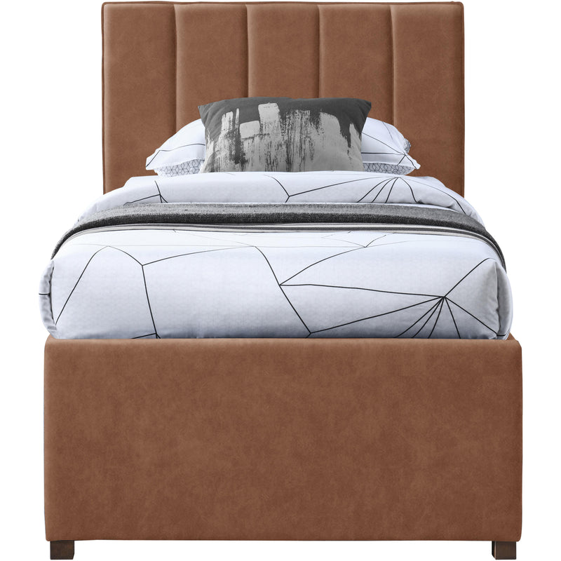 Meridian Hudson Cognac Vegan Leather Twin Trundle Bed IMAGE 3