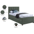Meridian Hudson Green Vegan Leather Twin Trundle Bed IMAGE 10