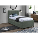 Meridian Hudson Green Vegan Leather Twin Trundle Bed IMAGE 2