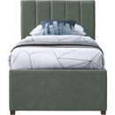 Meridian Hudson Green Vegan Leather Twin Trundle Bed IMAGE 3