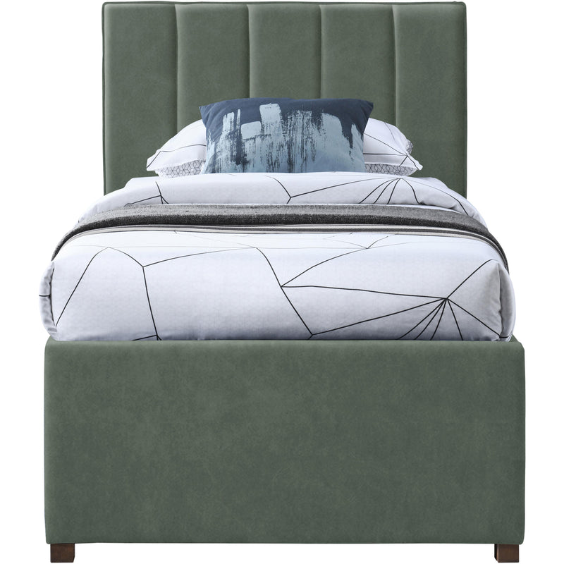 Meridian Hudson Green Vegan Leather Twin Trundle Bed IMAGE 3