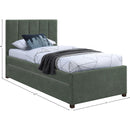Meridian Hudson Green Vegan Leather Twin Trundle Bed IMAGE 9