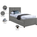 Meridian Hudson Grey Vegan Leather Twin Trundle Bed IMAGE 10