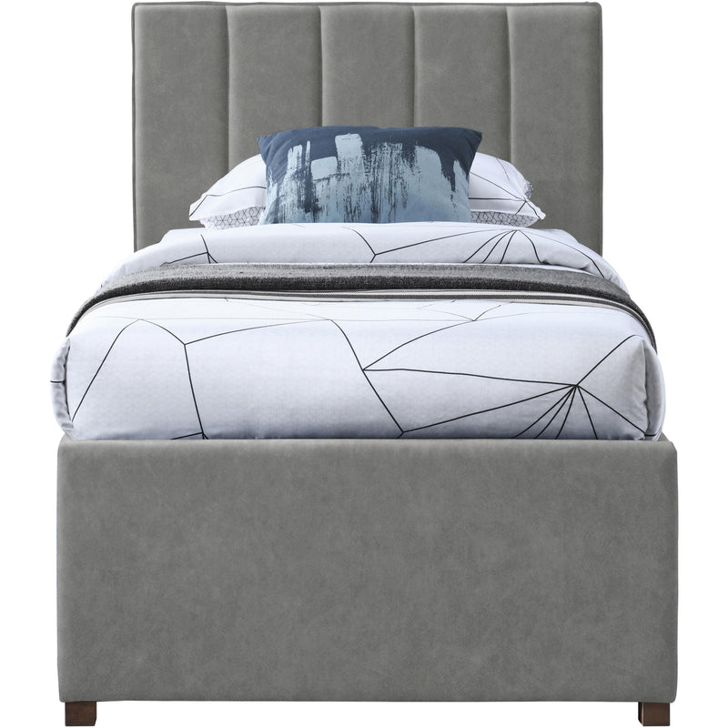 Meridian Hudson Grey Vegan Leather Twin Trundle Bed IMAGE 3