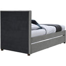 Meridian Hudson Grey Vegan Leather Twin Trundle Bed IMAGE 5