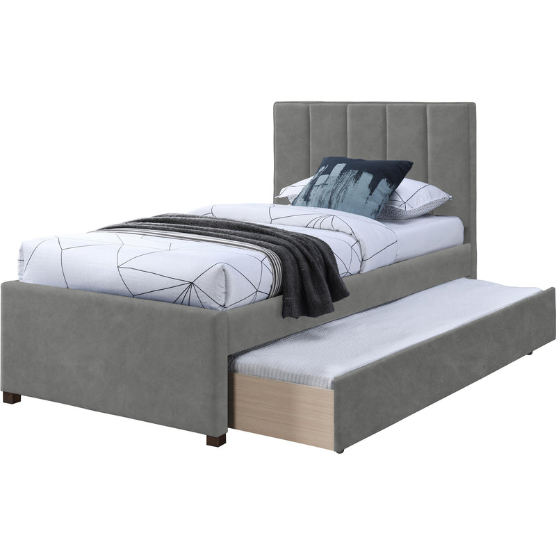 Meridian Hudson Grey Vegan Leather Twin Trundle Bed IMAGE 6
