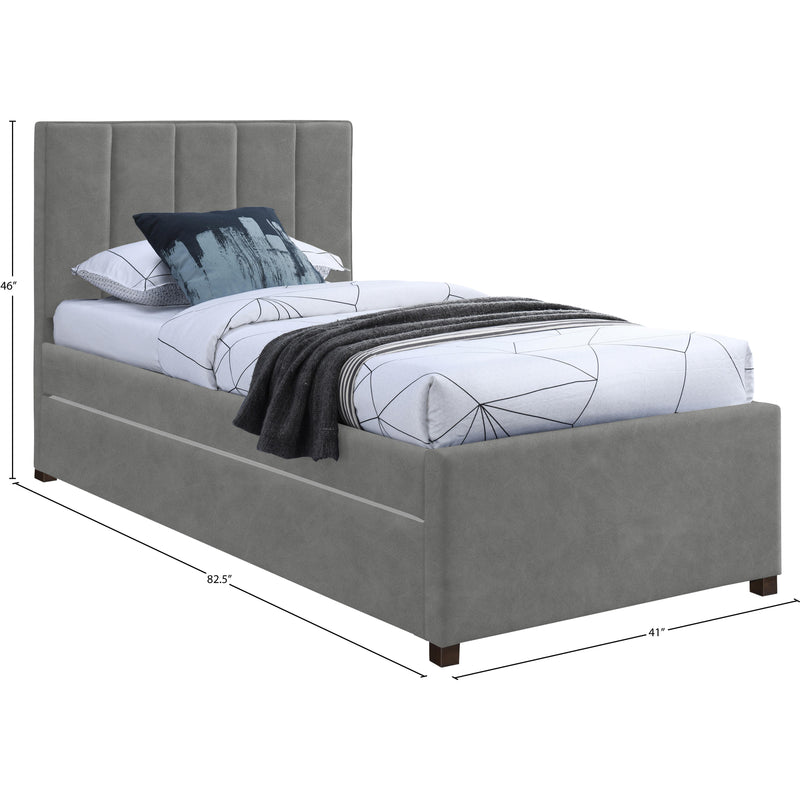 Meridian Hudson Grey Vegan Leather Twin Trundle Bed IMAGE 9