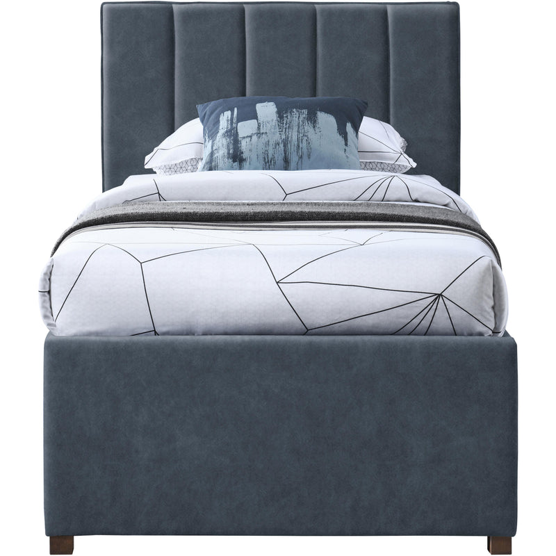 Meridian Hudson Navy Vegan Leather Twin Trundle Bed IMAGE 3