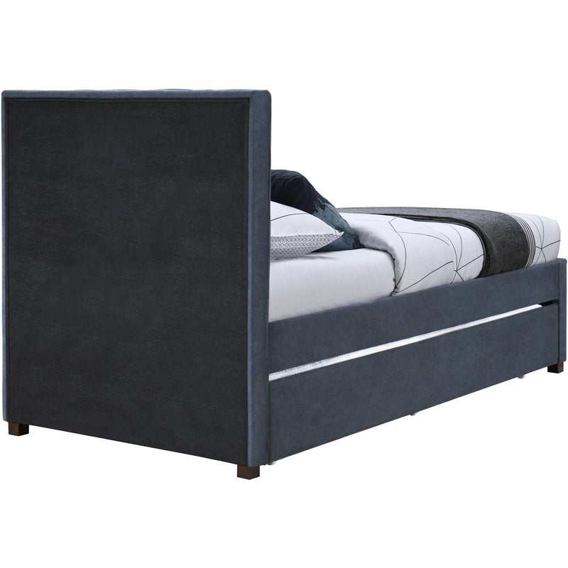 Meridian Hudson Navy Vegan Leather Twin Trundle Bed IMAGE 5