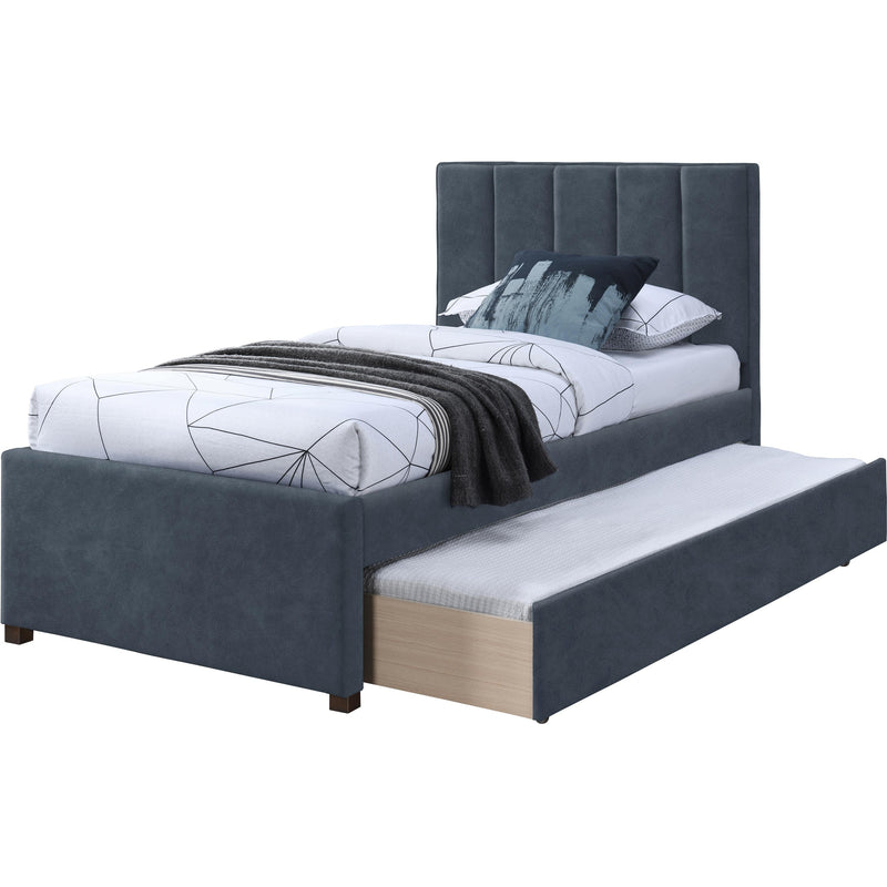 Meridian Hudson Navy Vegan Leather Twin Trundle Bed IMAGE 6