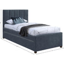 Meridian Hudson Navy Vegan Leather Twin Trundle Bed IMAGE 8