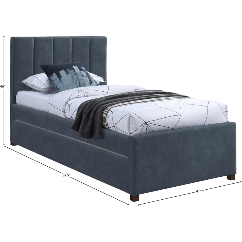 Meridian Hudson Navy Vegan Leather Twin Trundle Bed IMAGE 8